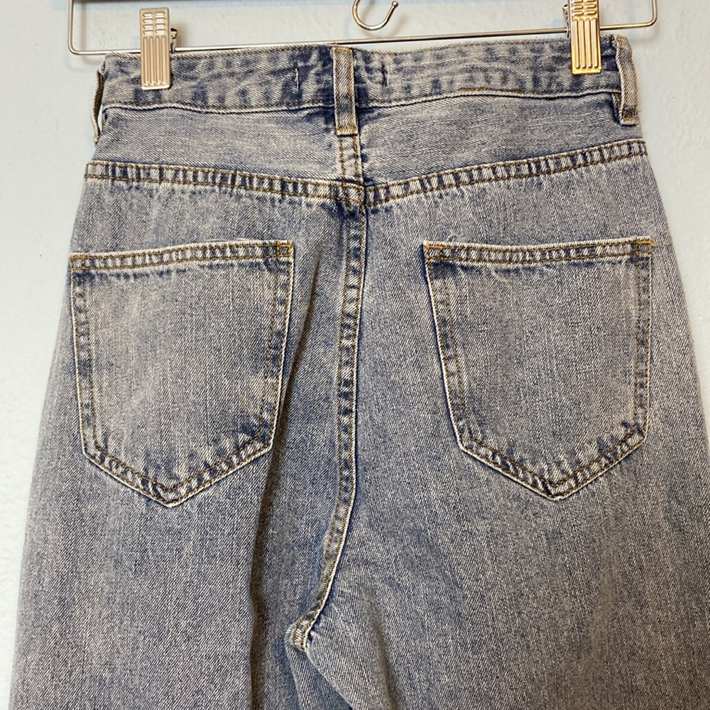 12th Tribe Womens Size S Dylan Light Wash Denim Asymmetrical Cross Over Jeans - Picture 7 of 16
